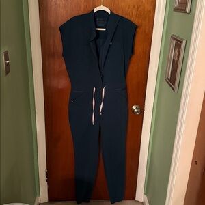 Figs Rafaela Scrub Jumpsuit in Caribbean Blue